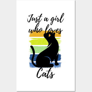 Just a Girl Who Loves Cats Posters and Art